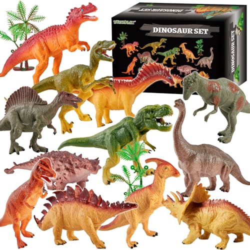 TOEY PLAY 12PCS Gros Figurine Dinosaure Enfant 3 4 5 Ans, Di