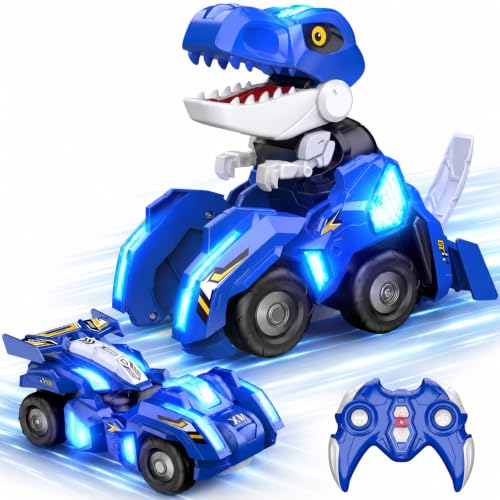 Dinosaure Transform Voiture Telecommandée, Cadeau Jouet Enfa