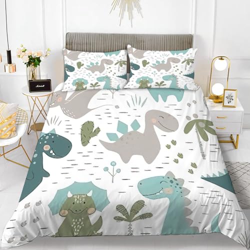 CTQTZ Dinosaure de Dessin Animé Housse de Couette 1 Personne