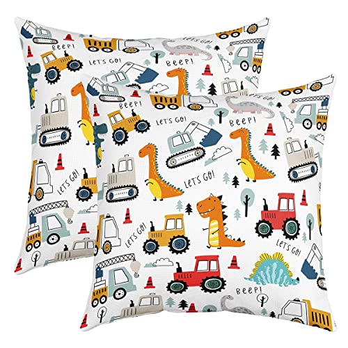 Construction Taie doreiller 40x40cm Enfants Cartoon Dinosaur