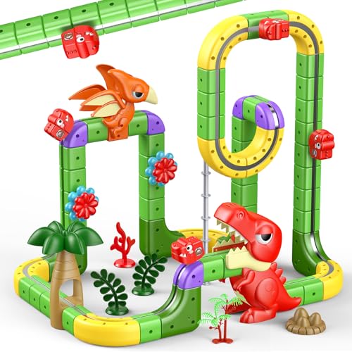 Dinosaure Jouet Enfant, 115 Pièces Circuit Train Electrique 