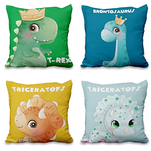 Aoihrraan 41x41cm Lot de 4 Dinosaure Mignon Housse De Coussi