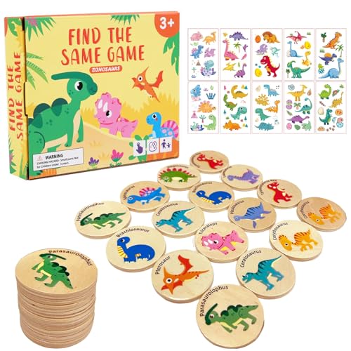 Jeu de Mémoire de Paires de Dinosaures, 24 Pcs Jeu de Mémoir