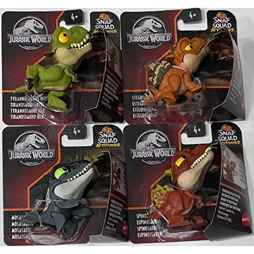 Jurassic World 2022 Snap Squad Attitudes Set of 4 Figures (T