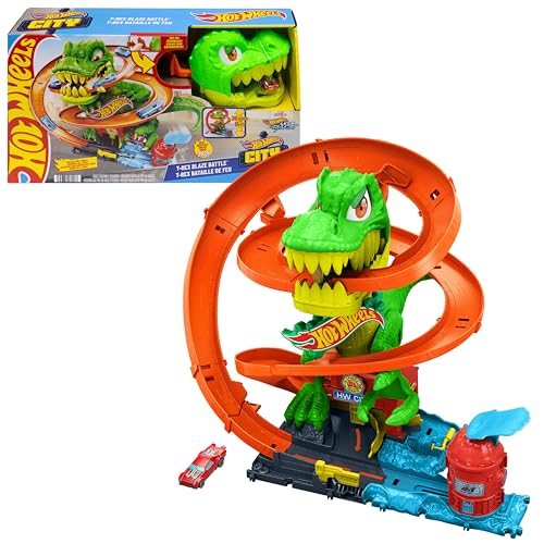 Hot Wheels T-Rex Bataille de Feu Coffret piste de course de 