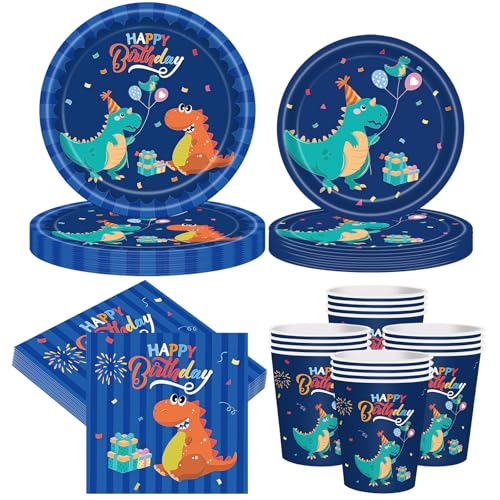 Ensemble de décoration de fête dinosaure bleu, 68 pièces vai
