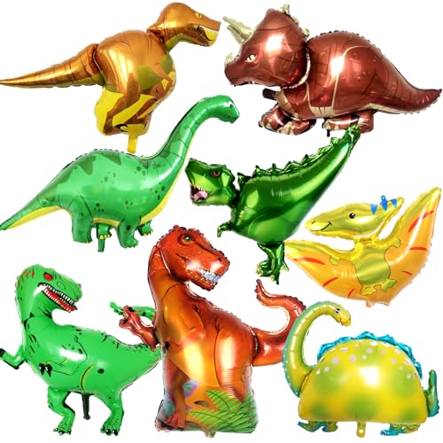 Dinosaure Ballon 8 Pièces,Dinosaure Anniversaire Decoration