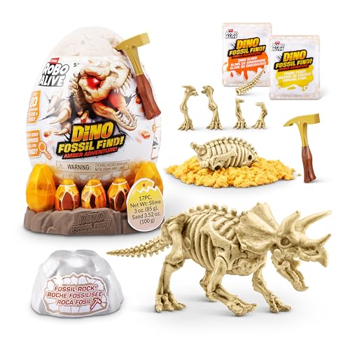 ROBO ALIVE Fossil Find Amber Adventure (Triceratops) de ZURU