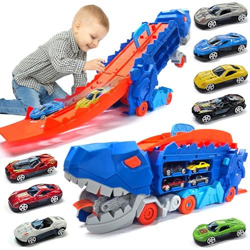 Camion Dinosaure Jouet avec 8 Voitures