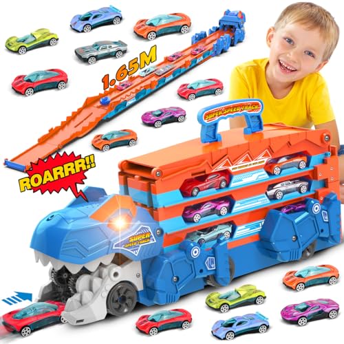 Camion Dinosaure 3-en-1 avec Voitures