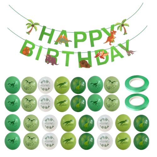 YSDYY 30 Pièces Ballons De Motif De Dinosaures, 1 Bannière D