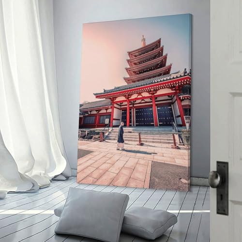 QBIREX Affiche de voyage vintage du sanctuaire dAsakusa, pay