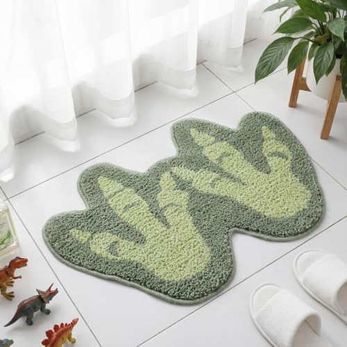 Buwexuxo Tapis de Bain Vert Aqua antidérapant Lavable, Empre