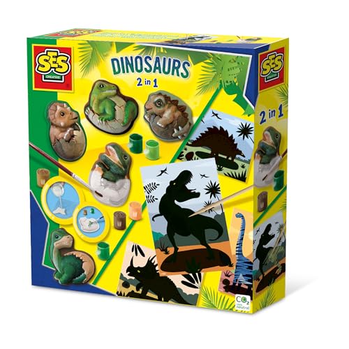 SES Creative Kit Dinosaures 2 en 1 | Activité manuelle | Car