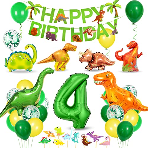 Ballon Anniversaire Dinosaure 4 Ans