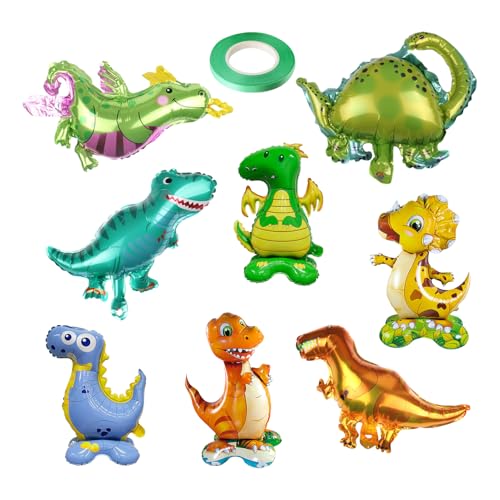 UDNFHL 8 Pièces Ballons De Dinosaures De Dessins Animés Et 1