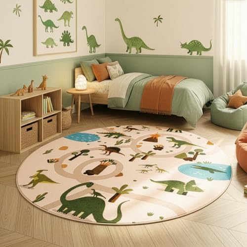 SIMPEX Tapis Enfant Dinosaures Tapis de Jeu Rond 120 cm pour