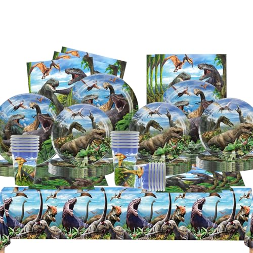 81 Pièces Vaisselle de Fête Dinosaure, Décoration danniversa