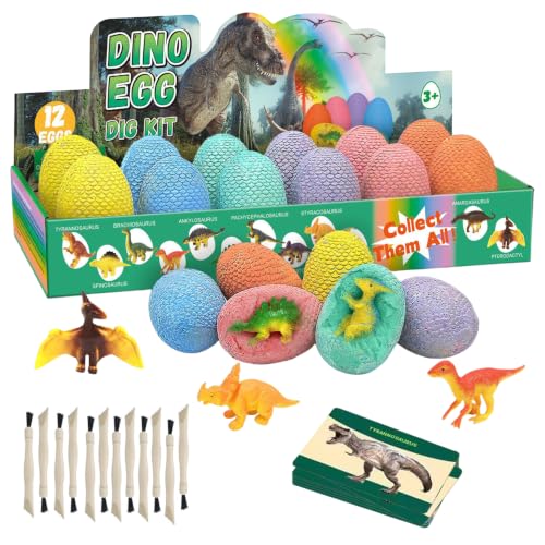 Idota Lot de 12 pièces de dinosaures pour creuser des œufs d