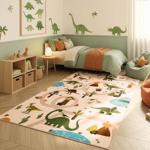 SIMPEX Tapis Enfant Dinosaures Tapis de Jeu pour Chambre d E