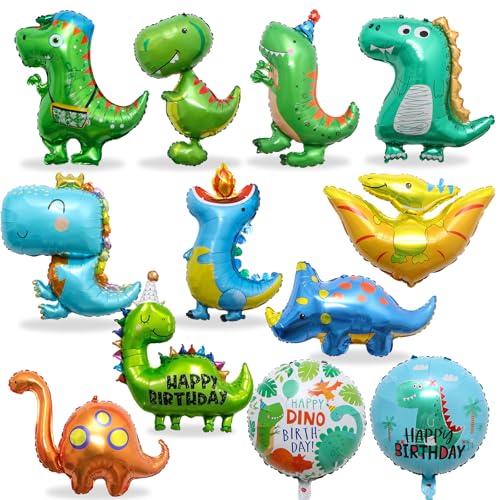 Lot 12 Ballons Dinosaures Aluminium