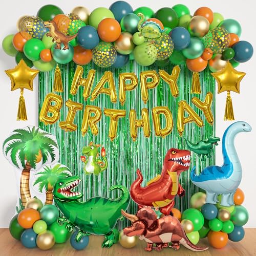 125 Pièces Ballon Dinosaure Kit Dino Anniversaire Latex Ball