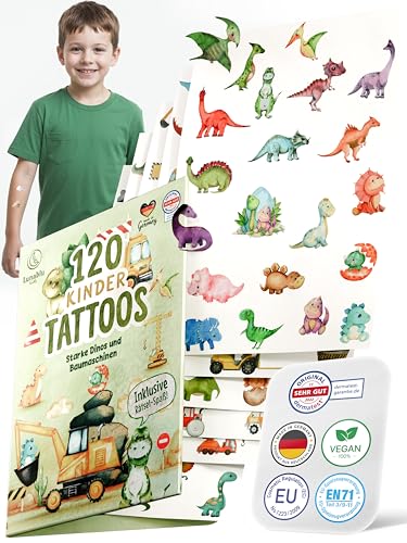Tatouages Enfants Dinosaures 120 pcs