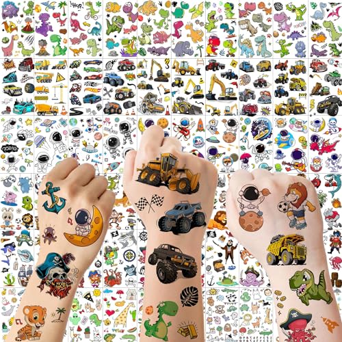 Lot de 60 feuilles de tatouages temporaires multicolores pou