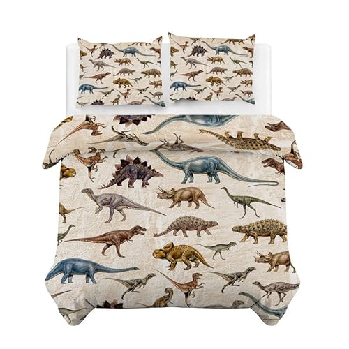 Parure de Lit 90x190 Enfant Dinosaure Housse de Couette en M