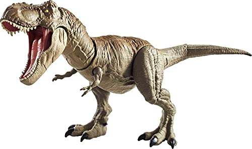 Jurassic World Grande figurine T-Rex Morsure et Combat, avec