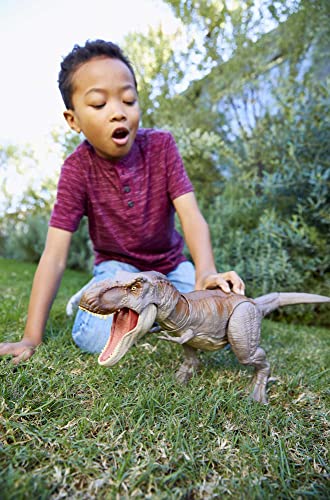 Jurassic World Grande Figurine T-Rex Morsure Et Combat, Avec