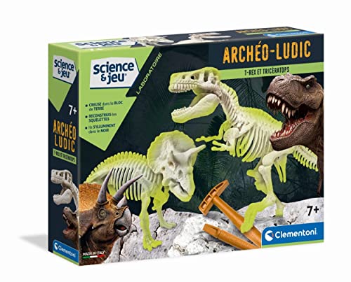 Clementoni - Science & Jeu - Archéo Ludic - T Rex et Tricéra