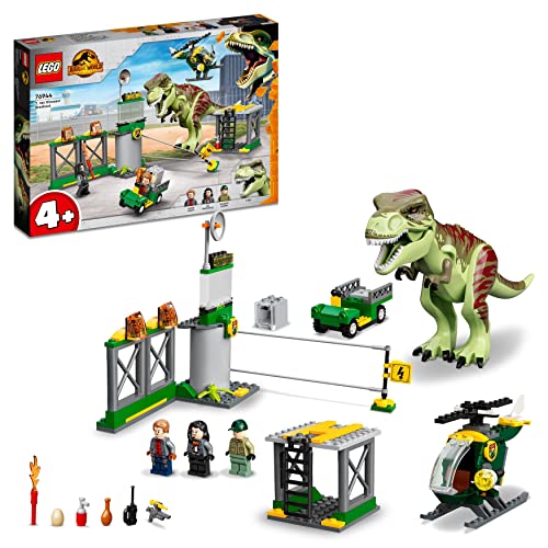 LEGO 76944 Jurassic World L’Évasion du T. Rex, Figurines et 